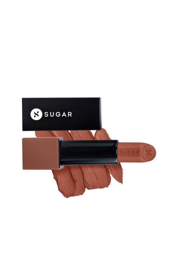 SUGAR Cosmetics Glide Peptide Serum Lipstick with Hyaluronic Acid & Vitamin E | Velvet Matte Finish | Long Lasting & Pigmented | 1 Swipe Full Coverage | 4.2gm - 03 Sahara Sands - Image 3